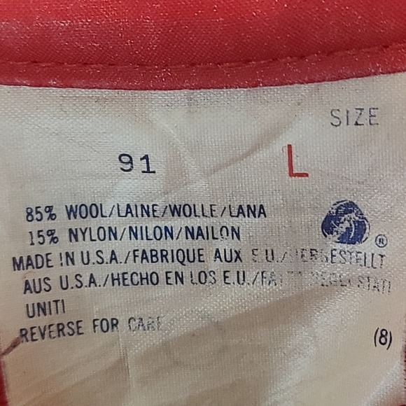 Vintage 90s Woolrich Flannel Size Large Red Button Up Long Sleeve Wool Blend USA - Picture 5 of 6